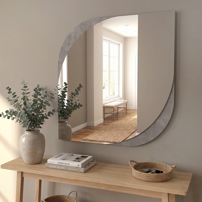 Lava Megapap melamine mirror in concrete grey color 70x2.2x70cm.