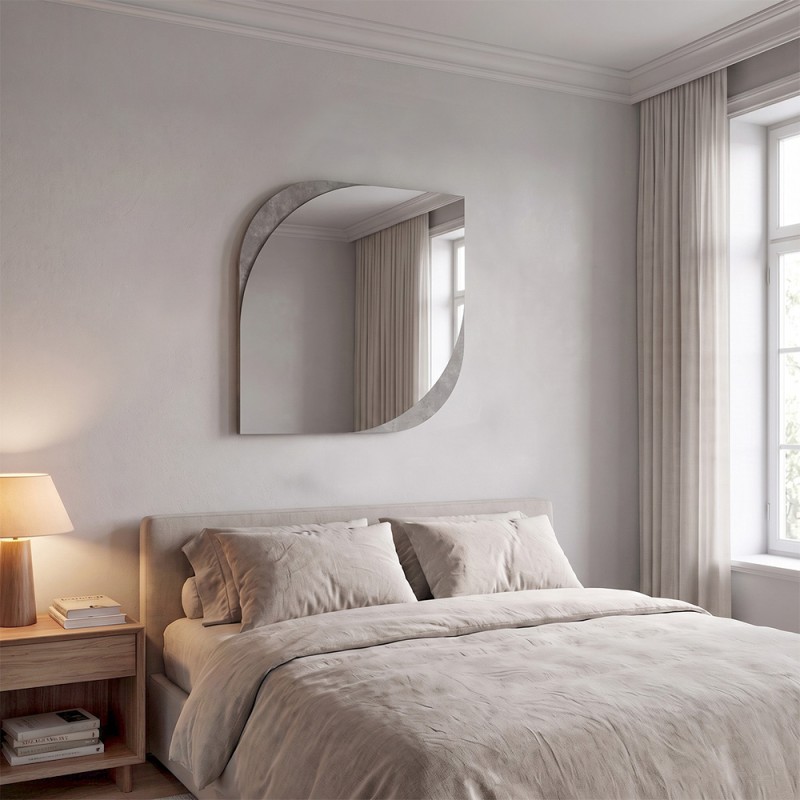 Lava Megapap melamine mirror in concrete grey color 70x2.2x70cm.