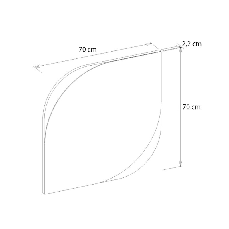 Lava Megapap melamine mirror in concrete grey color 70x2.2x70cm.