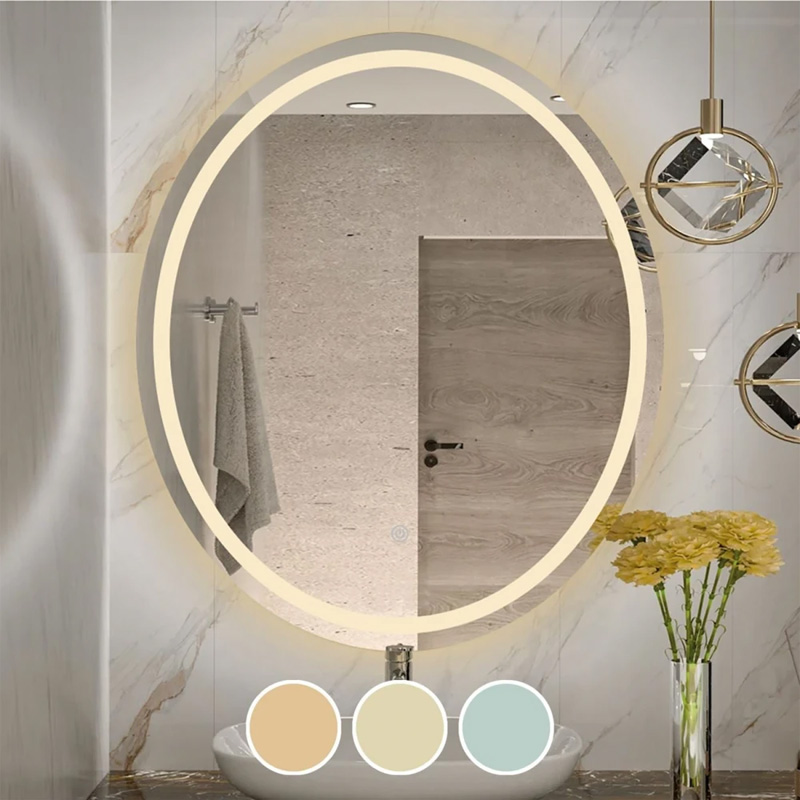 LED-3 Wall Mirror 60x70cm Oval, Illuminated