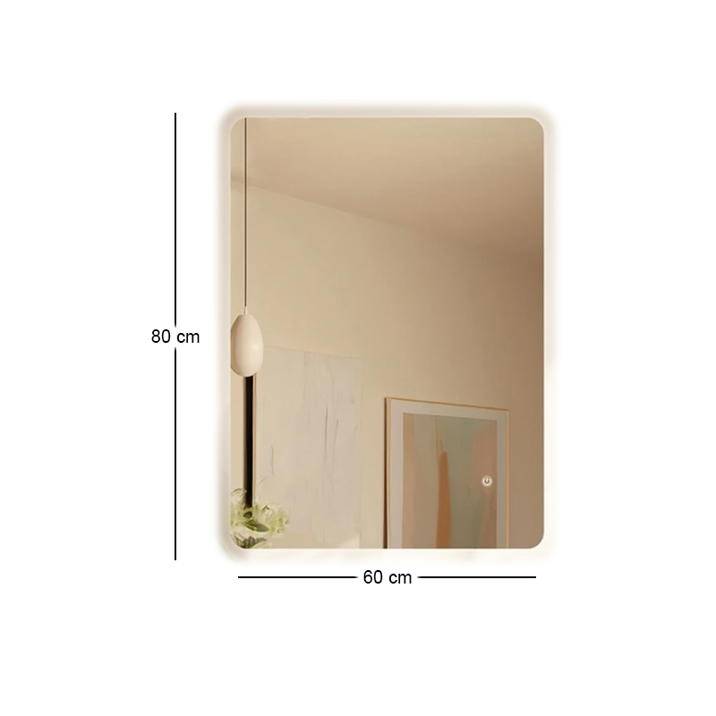 LED-5 Wall Mirror 60x80cm, Illuminated