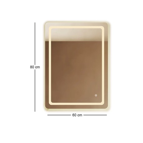 LED-6 Wall Mirror 60x80cm, Illuminated
