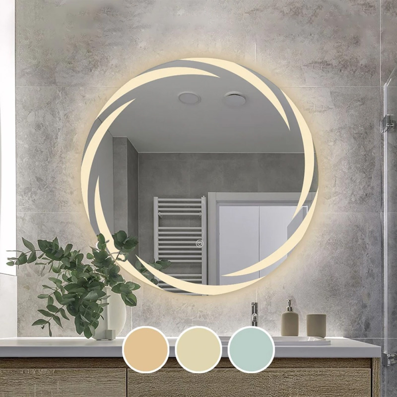 LED-1 Wall Mirror D80cm, Illuminated