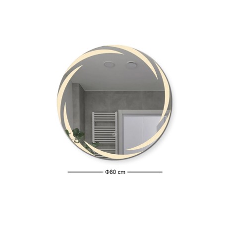LED-1 Wall Mirror D80cm, Illuminated