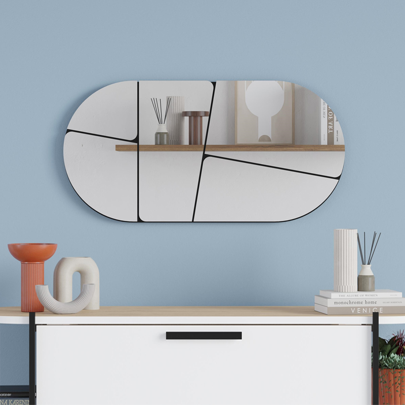 Otis Megapap wall mirror in black color 80x2.2x40cm.