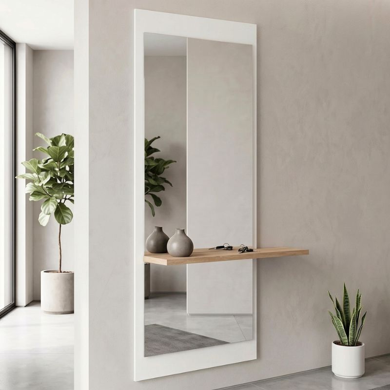 Piyar Μegapap melamine mirror in white color 60x14,6x150cm.