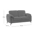 KATRINA 2-Seater K/D Sofa Grey Fabric