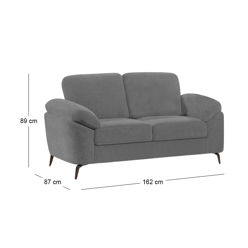 KATRINA 2-Seater K/D Sofa Grey Fabric