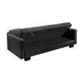 KELSO Sofabed w/Storage Fabric Black