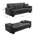 KELSO Sofabed w/Storage Fabric Black