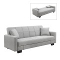 KELSO Sofabed w/Storage Fabric Light Grey