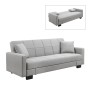 KELSO Sofabed w/Storage Fabric Light Grey