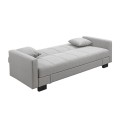 KELSO Sofabed w/Storage Fabric Light Grey