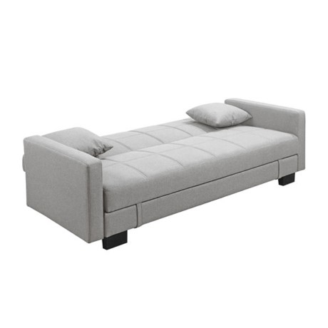 KELSO Sofabed w/Storage Fabric Light Grey
