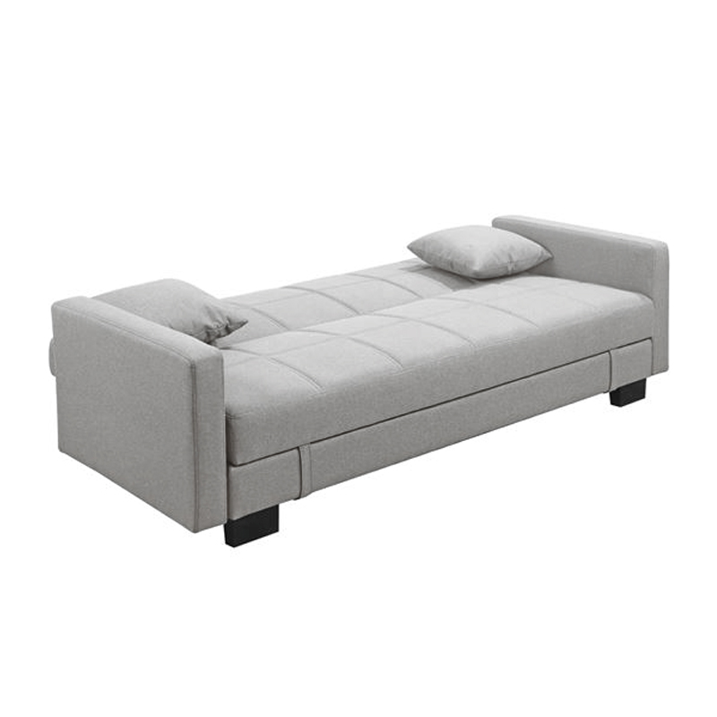 KELSO Sofabed w/Storage Fabric Light Grey