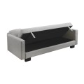 KELSO Sofabed w/Storage Fabric Light Grey