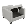 KELSO Armchair Bed w/Storage, Fabric Light Grey