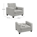 KELSO Armchair Bed w/Storage, Fabric Light Grey