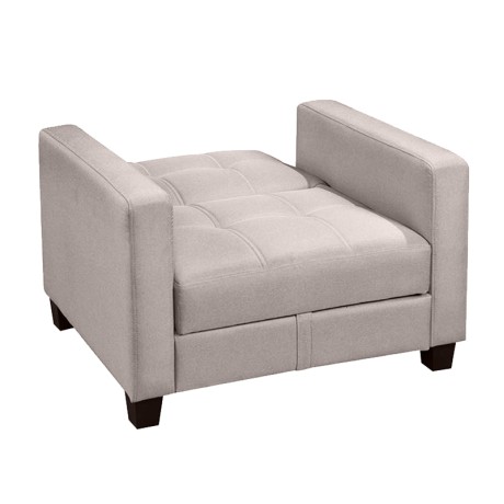 KELSO Armchair Bed w/Storage, Fabric Cappuccino