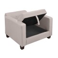 KELSO Armchair Bed w/Storage, Fabric Cappuccino