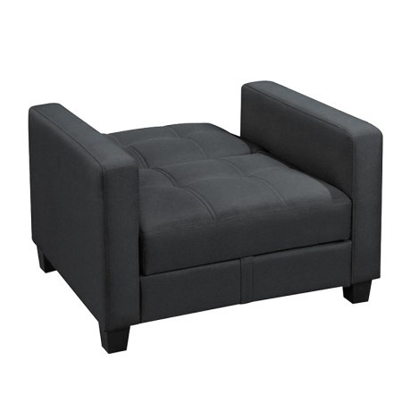 KELSO Armchair Bed w/Storage, Fabric Black