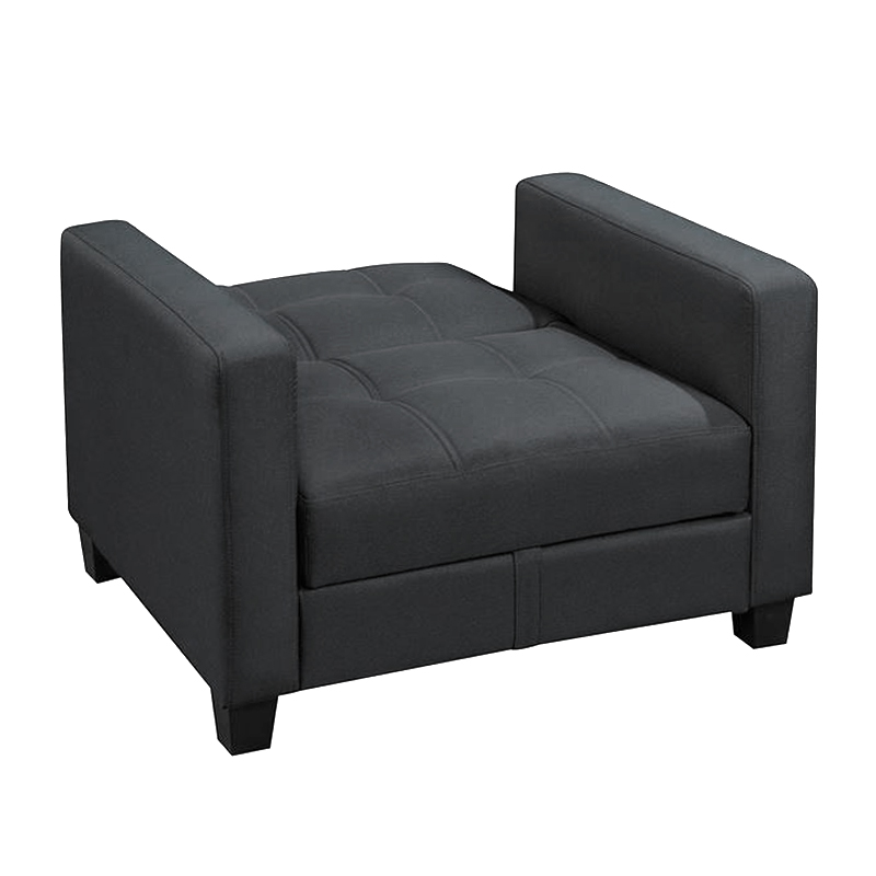 KELSO Armchair Bed w/Storage, Fabric Black
