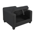 KELSO Armchair Bed w/Storage, Fabric Black