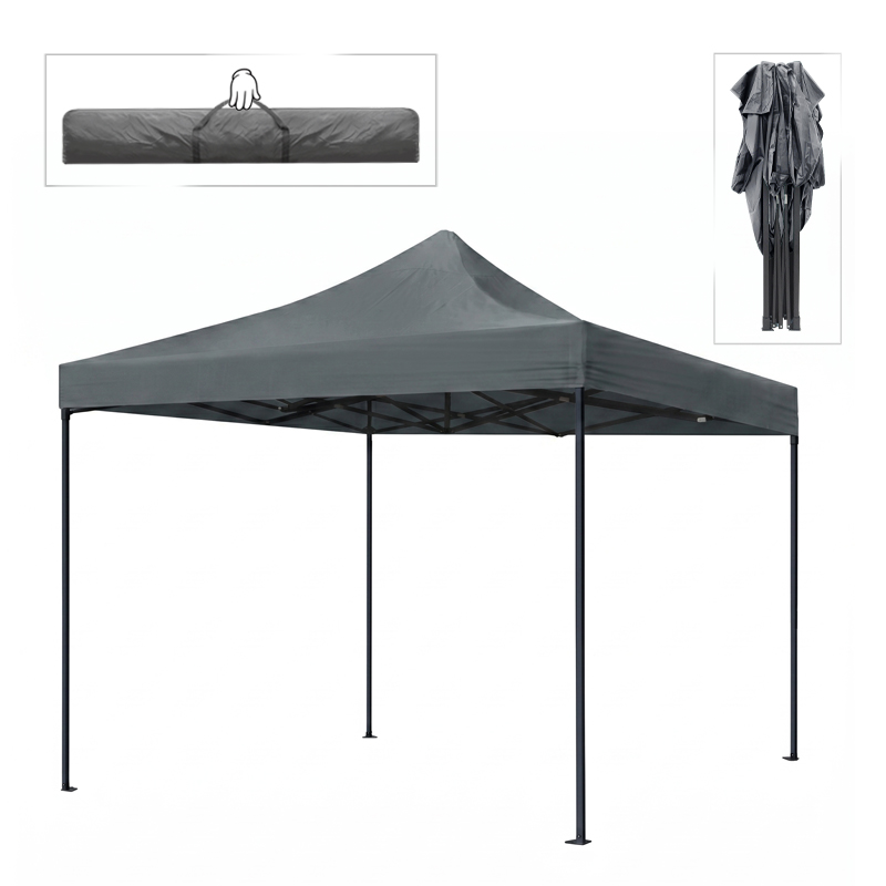 Bari Megapap folding gazebo, metal frame - waterproof fabric 420D, grey color, 3x3x3,10m.