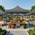 Bari Megapap folding gazebo, metal frame - waterproof fabric 420D, grey color, 3x3x3,10m.