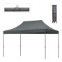 Bari Megapap folding gazebo, metal frame - waterproof fabric 420D, grey color, 3x4,5x3,20m.
