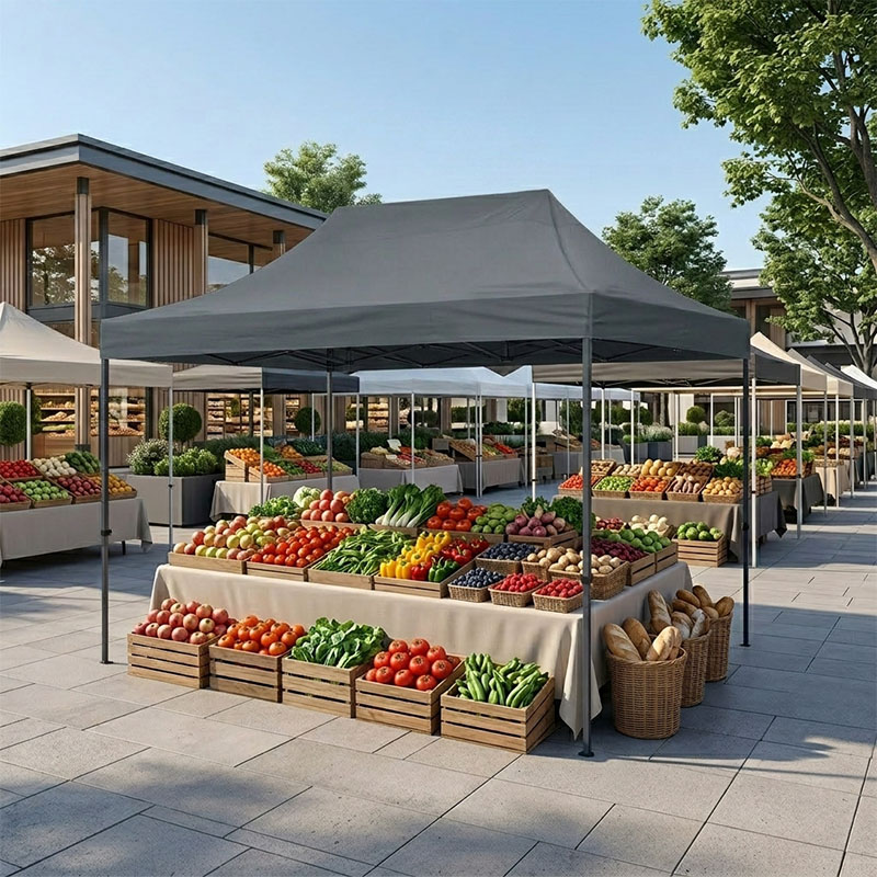 Bari Megapap folding gazebo, metal frame - waterproof fabric 420D, grey color, 3x4,5x3,20m.