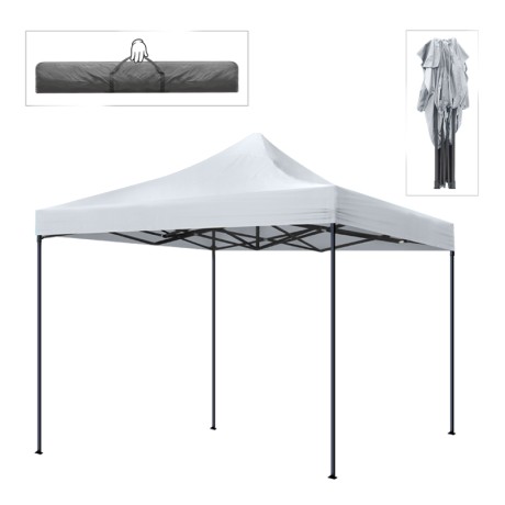 Bari Megapap folding gazebo, metal frame - waterproof fabric 420D, white color, 3x3x3,10m.