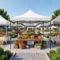Bari Megapap folding gazebo, metal frame - waterproof fabric 420D, white color, 3x3x3,10m.