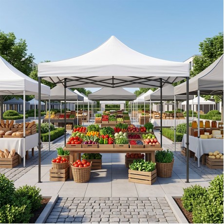 Bari Megapap folding gazebo, metal frame - waterproof fabric 420D, white color, 3x3x3,10m.