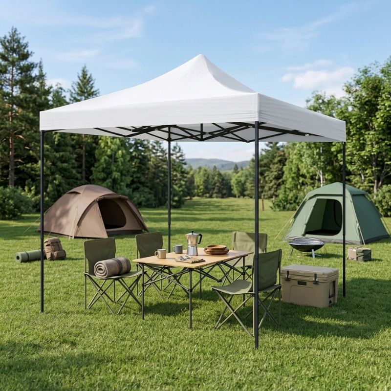 Bari Megapap folding gazebo, metal frame - waterproof fabric 420D, white color, 3x3x3,10m.