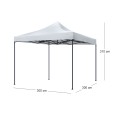 Bari Megapap folding gazebo, metal frame - waterproof fabric 420D, white color, 3x3x3,10m.