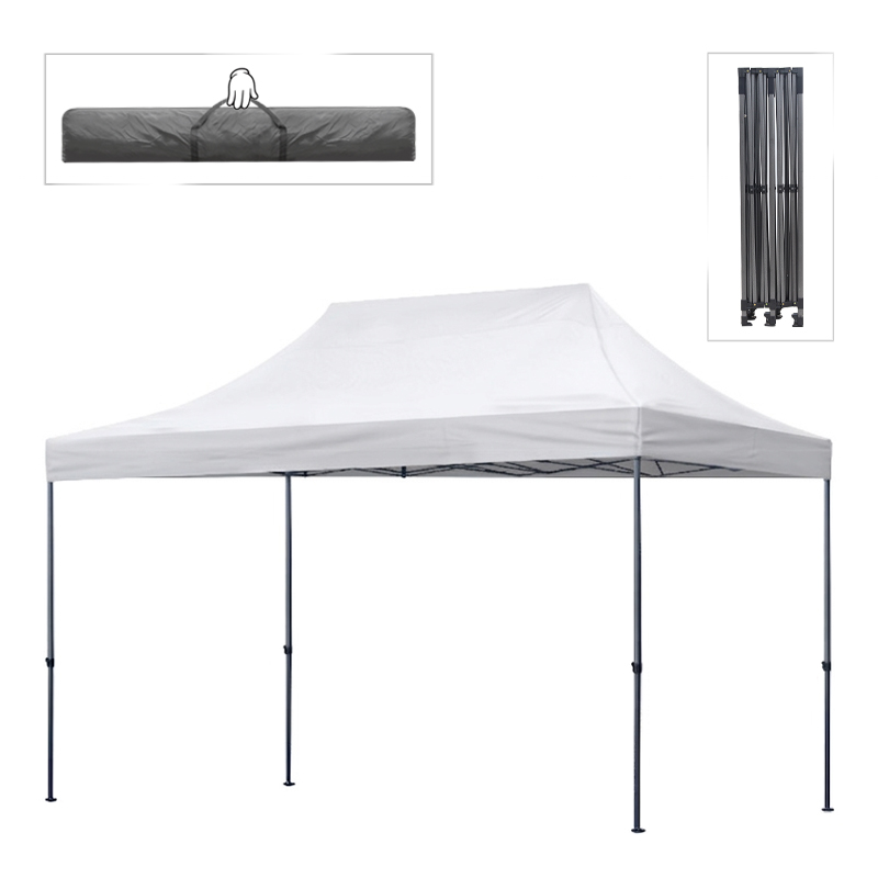 Bari Megapap folding gazebo, metal frame - waterproof fabric 420D, white color, 3x4,5x3,20m.