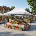 Bari Megapap folding gazebo, metal frame - waterproof fabric 420D, white color, 3x4,5x3,20m.