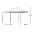 Bari Megapap folding gazebo, metal frame - waterproof fabric 420D, white color, 3x6x3,27m.