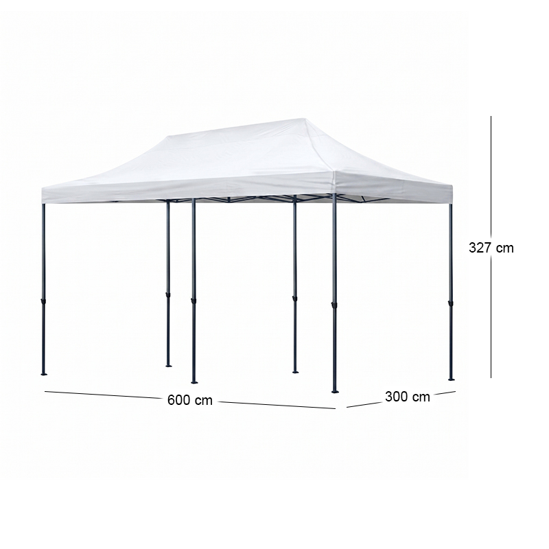 Bari Megapap folding gazebo, metal frame - waterproof fabric 420D, white color, 3x6x3,27m.