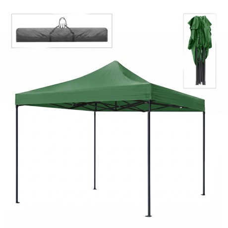 Bari Megapap folding gazebo, metal frame - waterproof fabric 420D, green color, 3x3x3,10m.