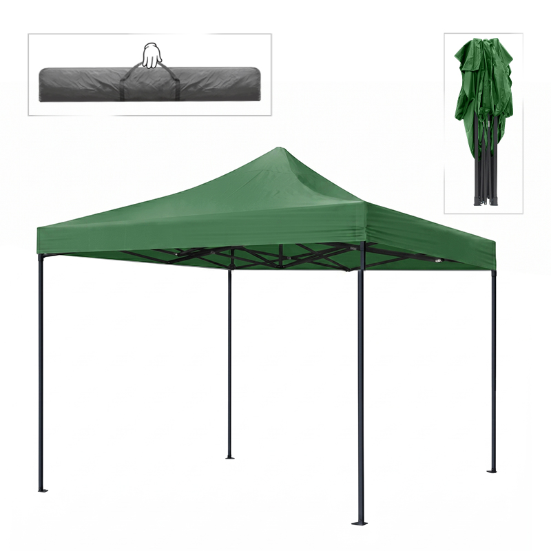 Bari Megapap folding gazebo, metal frame - waterproof fabric 420D, green color, 3x3x3,10m.