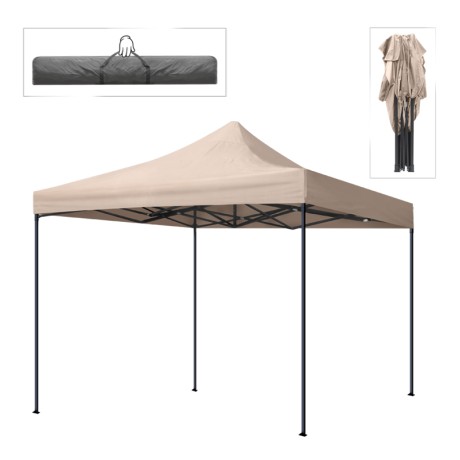 Bari Megapap folding gazebo, metal frame - waterproof fabric 420D, sand color, 3x3x3,10m.