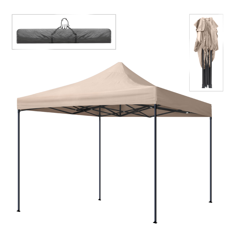 Bari Megapap folding gazebo, metal frame - waterproof fabric 420D, sand color, 3x3x3,10m.