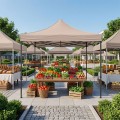 Bari Megapap folding gazebo, metal frame - waterproof fabric 420D, sand color, 3x3x3,10m.