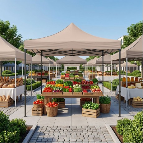 Bari Megapap folding gazebo, metal frame - waterproof fabric 420D, sand color, 3x3x3,10m.