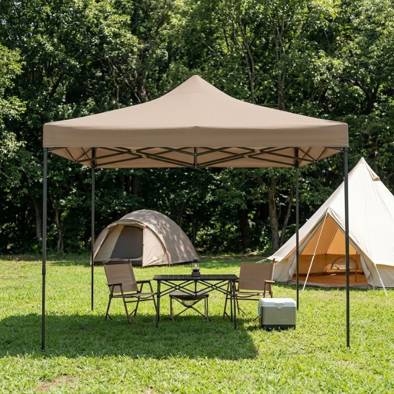Bari Megapap folding gazebo, metal frame - waterproof fabric 420D, sand color, 3x3x3,10m.