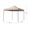 Bari Megapap folding gazebo, metal frame - waterproof fabric 420D, sand color, 3x3x3,10m.