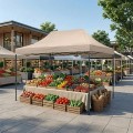 Bari Megapap folding gazebo, metal frame - waterproof fabric 420D, sand color, 3x4,5x3,20m.
