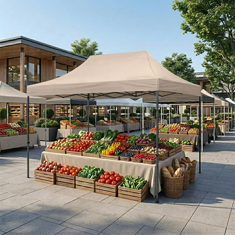 Bari Megapap folding gazebo, metal frame - waterproof fabric 420D, sand color, 3x4,5x3,20m.